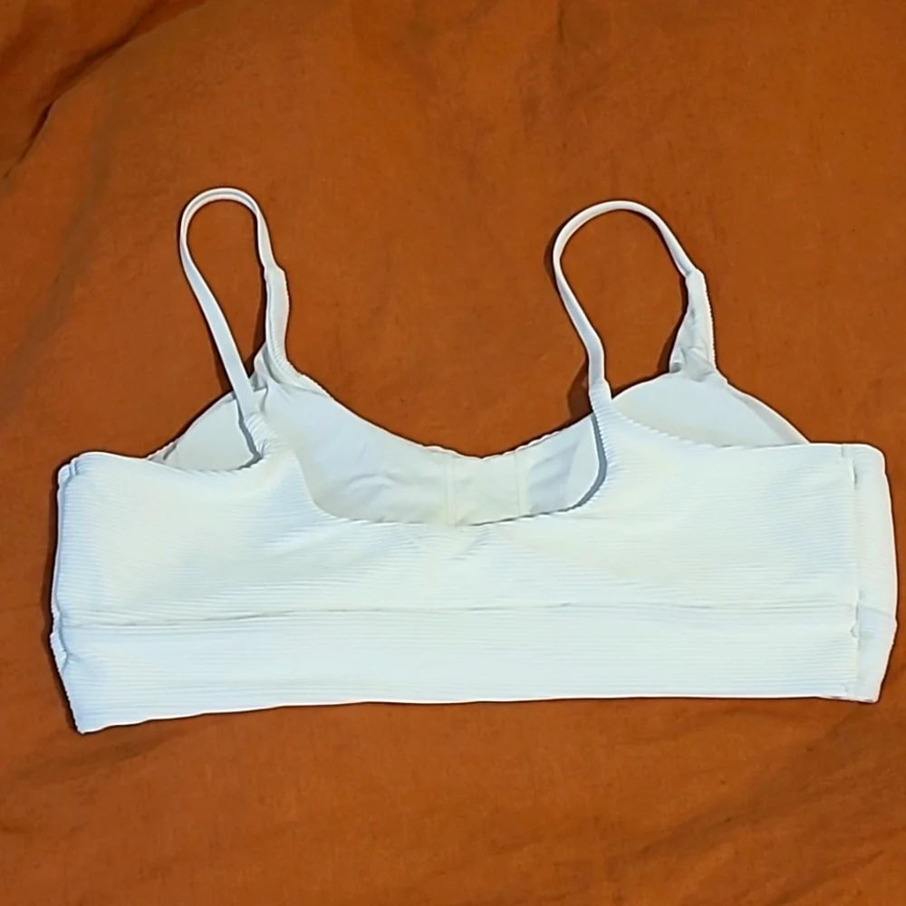 prAna White Ribbed Swimtop - Picture 5 of 6
